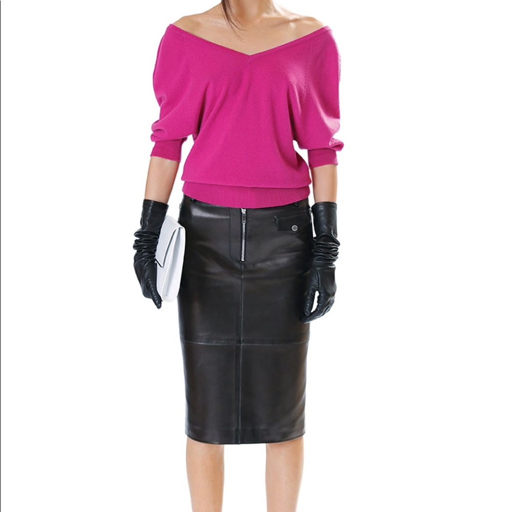 Michael Kors collection peony cashmere sweater top